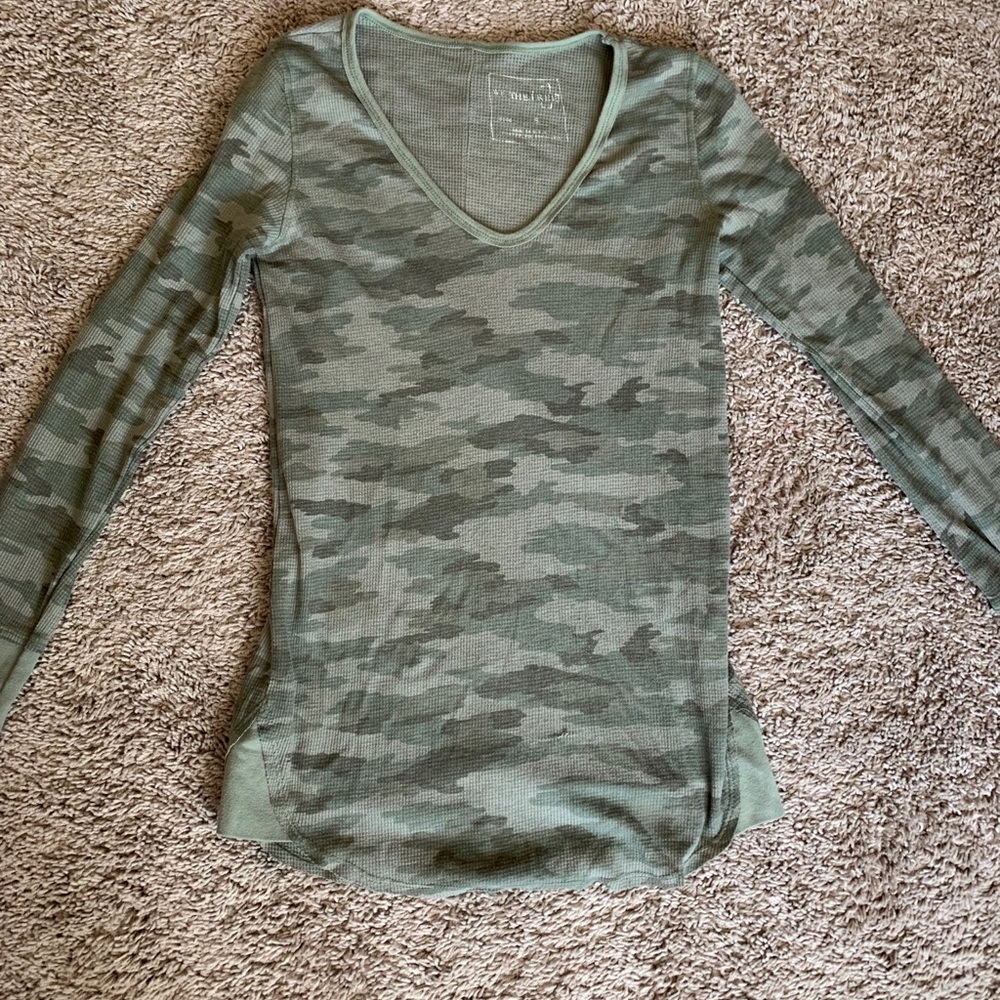 Free People Camo thermal tee